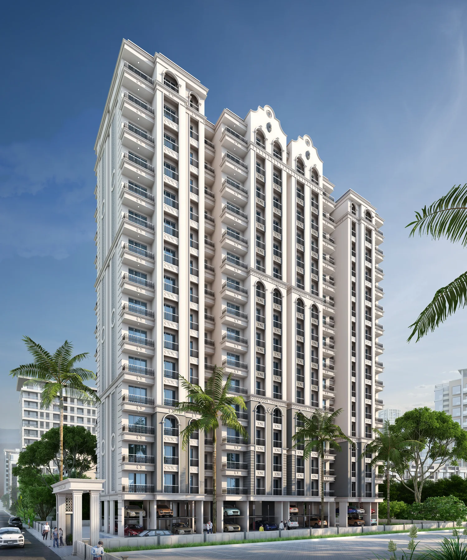 Original architectural elevation render of Mangeshi Gemini I