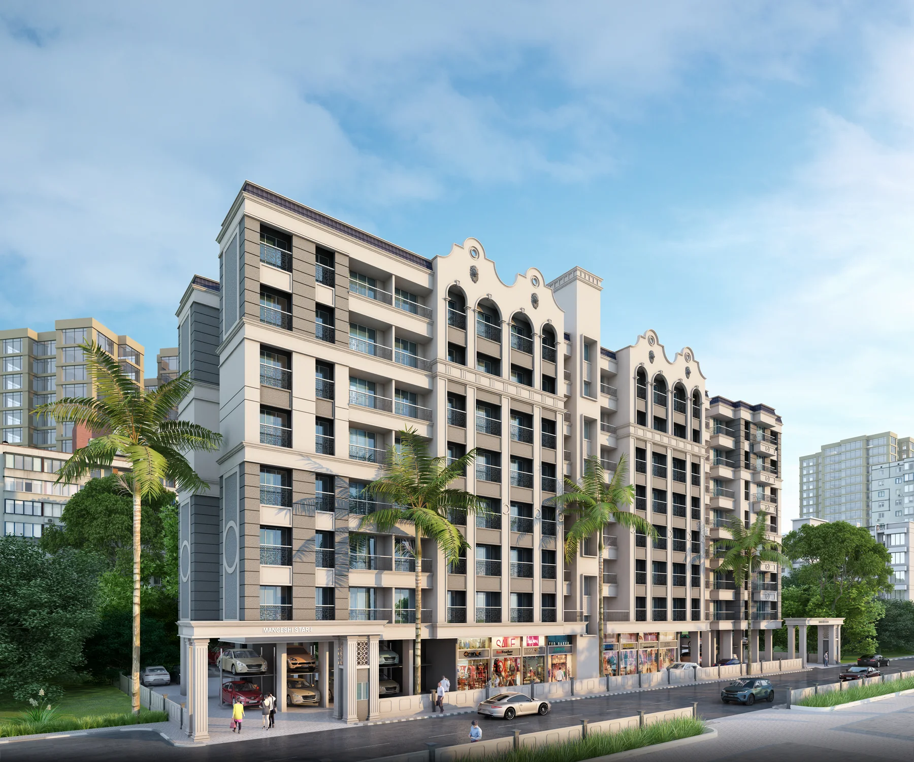 Original architectural frontage render of Mangeshi Star I