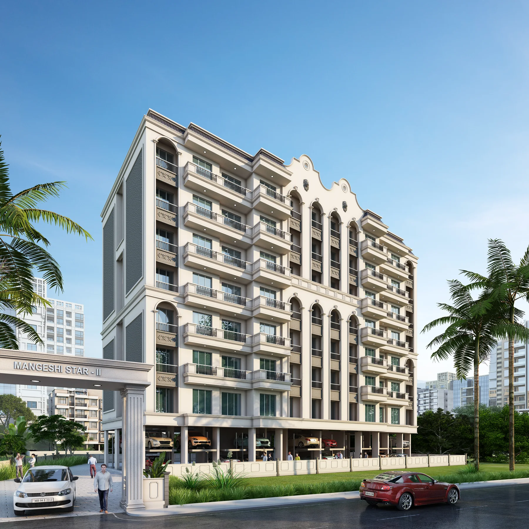 Original architectural elevation render of Mangeshi Star II